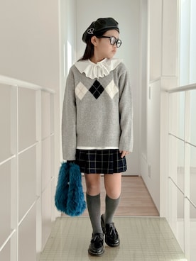 「アイテム（ローファー）」を使った、sui_mmyさん（キッズ・133cm）の秋コーディネート