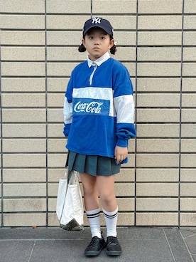 「アイテム（キャップ）」を使った、sui_mmyさん（キッズ・133cm）の秋コーディネート