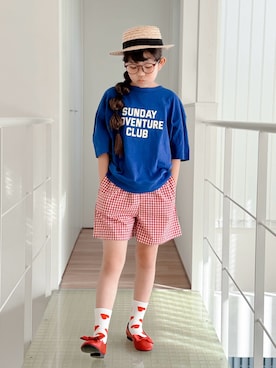 「LOWRYS FARM（ローリーズファーム）のアソートガラソックス　124844（ソックス/靴下、ホワイト系）」を使った、sui_mmyさん（キッズ・139cm）の春コーディネート