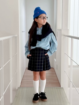 「アイテム（トップス）」を使った、sui_mmyさん（キッズ・133cm）の秋コーディネート