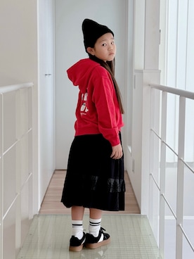 「アイテム（ニットキャップ/ビーニー）」を使った、sui_mmyさん（キッズ・133cm）の秋コーディネート