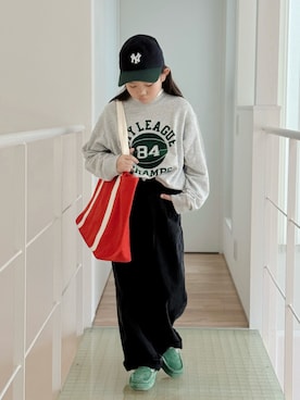 「アイテム（トートバッグ）」を使った、sui_mmyさん（キッズ・133cm）の秋コーディネート