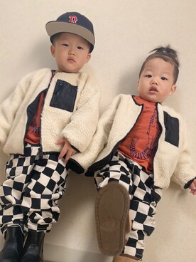 「JIPPON（ジポン）のアイテム」を使った、太陽と虹さん（キッズ・90cm）の秋コーディネート