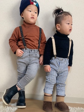 「Paul Smith（ポールスミス）のアイテム」を使った、太陽と虹さん（キッズ・90cm）の秋コーディネート
