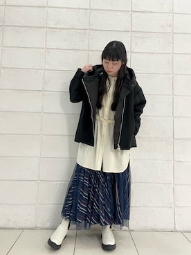 「白ブーツ」｜ISAさん（レディース・160cm）の冬コーディネート