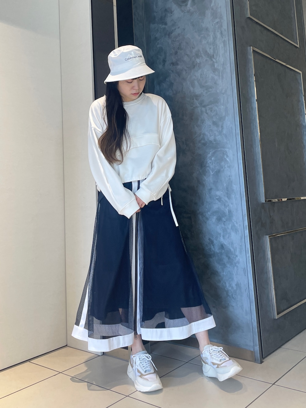 Risley(リズレー) 別注リバーシブルメッシュフレアスカートを