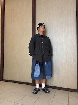 「OOFOS（ウーフォス）のアイテム」を使った、あかおさん（メンズ・171cm）の夏コーディネート