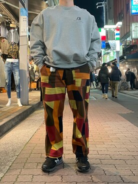 「B'2nd（ビーセカンド）のアイテム（スウェット）」を使った、あかおさん（メンズ・171cm）の冬コーディネート