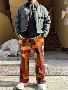 「B'2nd（ビーセカンド）のアイテム（スウェット）」を使った、あかおさん（メンズ・171cm）の秋コーディネート