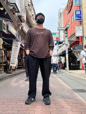 「B'2nd（ビーセカンド）のアイテム（スラックス）」を使った、あかおさん（メンズ・171cm）の春コーディネート