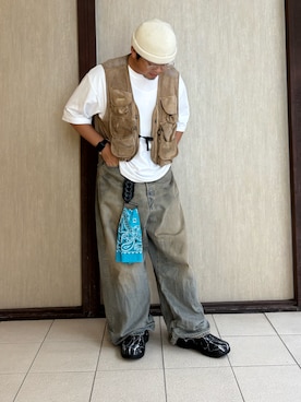 「B'2nd（ビーセカンド）のアイテム」を使った、あかおさん（メンズ・171cm）の夏コーディネート