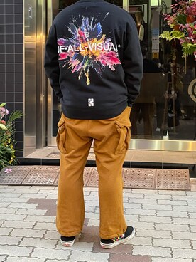 「A4A（エーフォーエー）のアイテム（スウェット）」を使った、あかおさん（メンズ・171cm）の冬コーディネート