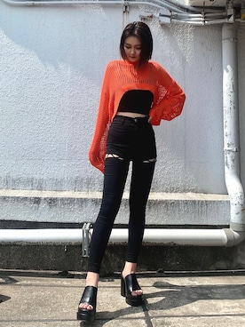 「アイテム（キャミソール）」を使った、MIYUKIさん（レディース・163cm・10代）の夏コーディネート