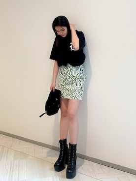 「カラー×コーデ」｜「アイテム（ブーツ）」を使った、MIYUKIさん（レディース・163cm）の夏コーディネート