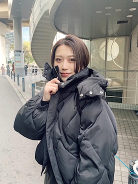 「#今日のコーデ」｜「アイテム（ブルゾン）」を使った、早久都加紗さん（レディース・158cm）の冬コーディネート