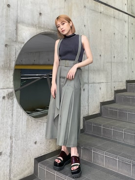 「MURUA（ムルーア）のアイテム（その他シューズ）」を使った、早久都加紗さん（レディース・158cm）の春コーディネート