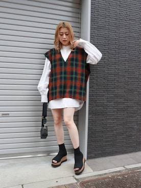 「MURUA（ムルーア）のアイテム（ワンピース/ドレス）」を使った、早久都加紗さん（レディース・158cm）の冬コーディネート