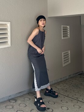 「MURUA（ムルーア）のアイテム（ワンピース/ドレス）」を使った、早久都加紗さん（レディース・158cm）の冬コーディネート