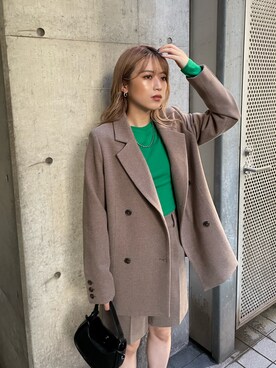 「MURUA（ムルーア）のアイテム（テーラードジャケット）」を使った、早久都加紗さん（レディース・158cm）の秋コーディネート