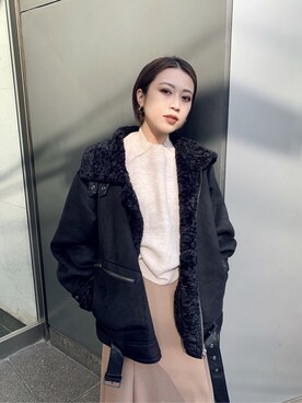 「#今日のコーデ」｜「アイテム（ブルゾン）」を使った、早久都加紗さん（レディース・158cm）の秋コーディネート