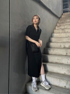 「MURUA（ムルーア）のアイテム（ワンピース/ドレス）」を使った、早久都加紗さん（レディース・158cm）の春コーディネート