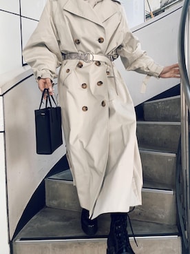 「MURUA（ムルーア）のアイテム（ジャケット/アウター）」を使った、早久都加紗さん（レディース・158cm）の冬コーディネート