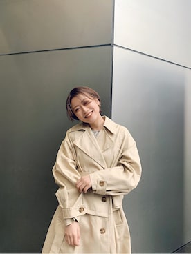 「MURUA（ムルーア）のアイテム（ジャケット/アウター）」を使った、早久都加紗さん（レディース・158cm）の冬コーディネート