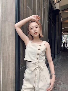 「#セットアップ」｜早久都加紗さん（レディース・158cm）の夏コーディネート