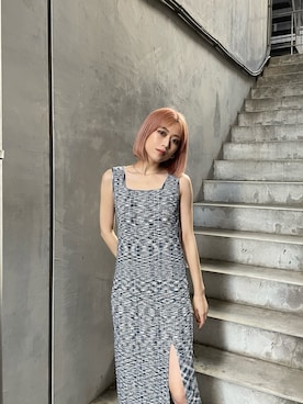 「MURUA（ムルーア）のアイテム（ワンピース/ドレス）」を使った、早久都加紗さん（レディース・158cm）の春コーディネート