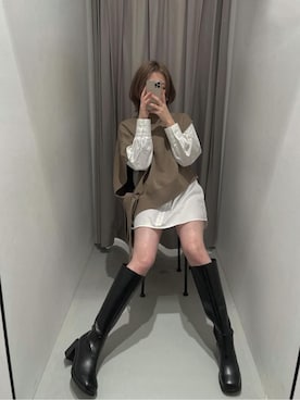 早久都加紗さん（レディース・158cm）の冬コーディネート