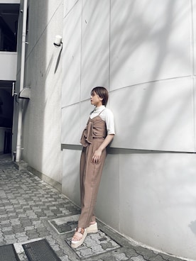 「アイテム（サンダル、その他）」を使った、早久都加紗さん（レディース・158cm）の春コーディネート