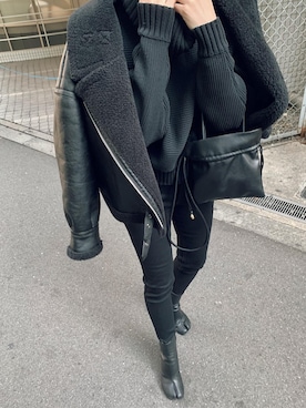 「#今日のコーデ」｜「アイテム（ブルゾン）」を使った、早久都加紗さん（レディース・158cm）の冬コーディネート
