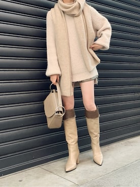 早久都加紗さん（レディース・158cm）の冬コーディネート