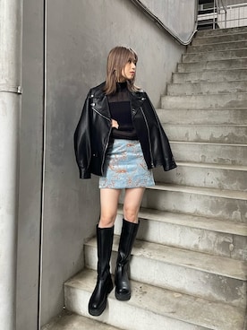 「MURUA（ムルーア）のアイテム（テーラードジャケット）」を使った、早久都加紗さん（レディース・158cm）の夏コーディネート