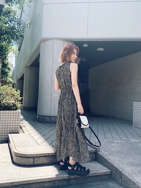 「MURUA（ムルーア）のアイテム（ワンピース/ドレス）」を使った、早久都加紗さん（レディース・158cm）の夏コーディネート