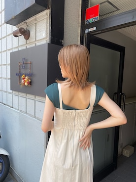 「MURUA（ムルーア）のアイテム（ワンピース/ドレス）」を使った、早久都加紗さん（レディース・158cm）の春コーディネート