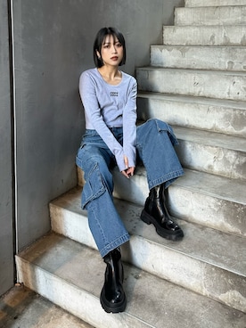 早久都加紗さん（レディース・158cm）の冬コーディネート