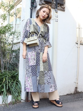 「MURUA（ムルーア）のアイテム（ワンピース/ドレス）」を使った、早久都加紗さん（レディース・158cm）の春コーディネート