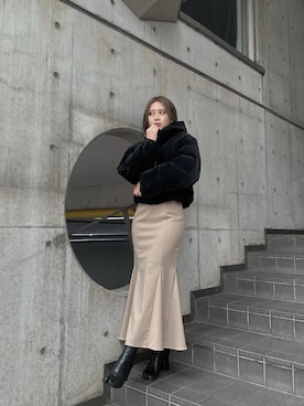 早久都加紗さん(レディース・158cm)の冬コーディネート