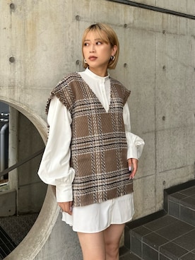 「MURUA（ムルーア）のアイテム（ワンピース/ドレス）」を使った、早久都加紗さん（レディース・158cm）の秋コーディネート