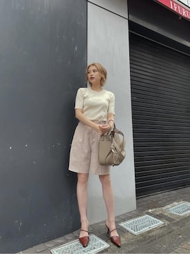 「MURUA（ムルーア）のアイテム（パンプス）」を使った、早久都加紗さん（レディース・158cm）の秋コーディネート