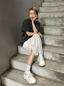 「MURUA（ムルーア）のアイテム」を使った、早久都加紗さん（レディース・158cm）の冬コーディネート