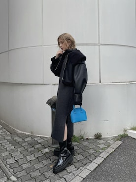 「MURUA（ムルーア）のアイテム（ジャケット/アウター）」を使った、早久都加紗さん（レディース・158cm）の秋コーディネート