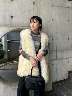 「MURUA（ムルーア）のアイテム（ボストンバッグ）」を使った、早久都加紗さん（レディース・158cm）の夏コーディネート