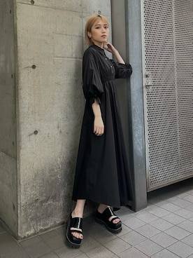 「シンフルコーデ」｜「アイテム（ワンピース/ドレス）」を使った、早久都加紗さん（レディース・158cm）の春コーディネート