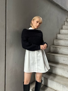 「MURUA（ムルーア）のアイテム（ワンピース/ドレス）」を使った、早久都加紗さん（レディース・158cm）の秋コーディネート