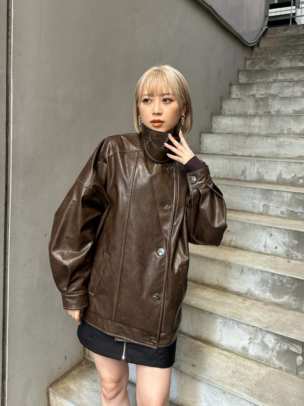 MURUA（ムルーア）の「レースアップコンビジャケット