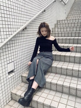 早久都加紗さん（レディース・158cm）の冬コーディネート