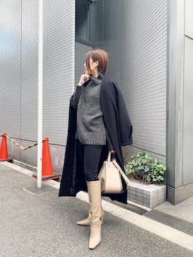 早久都加紗さん（レディース・158cm）の冬コーディネート