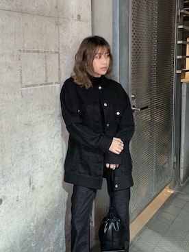 「MURUA（ムルーア）のアイテム（ブルゾン）」を使った、早久都加紗さん（レディース・158cm）の冬コーディネート